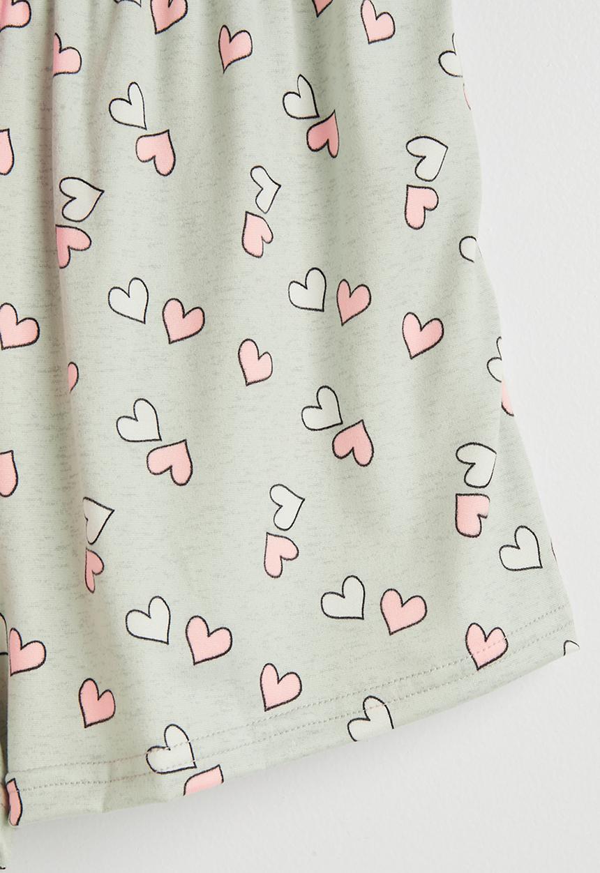 Pop Candy - Pj set - pink/grey/heart aop
