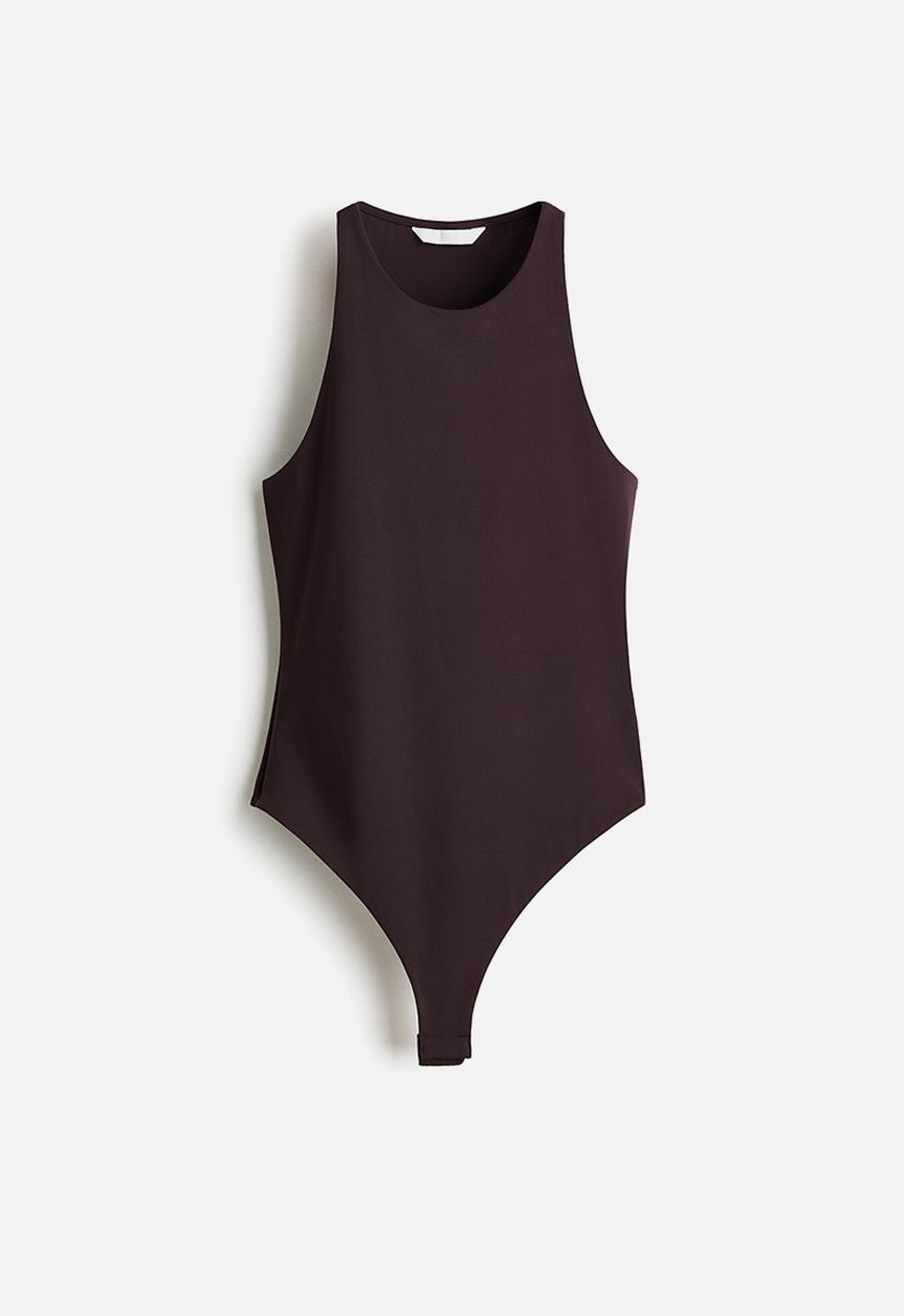 H&M - Sleeveless thong body - dark brown