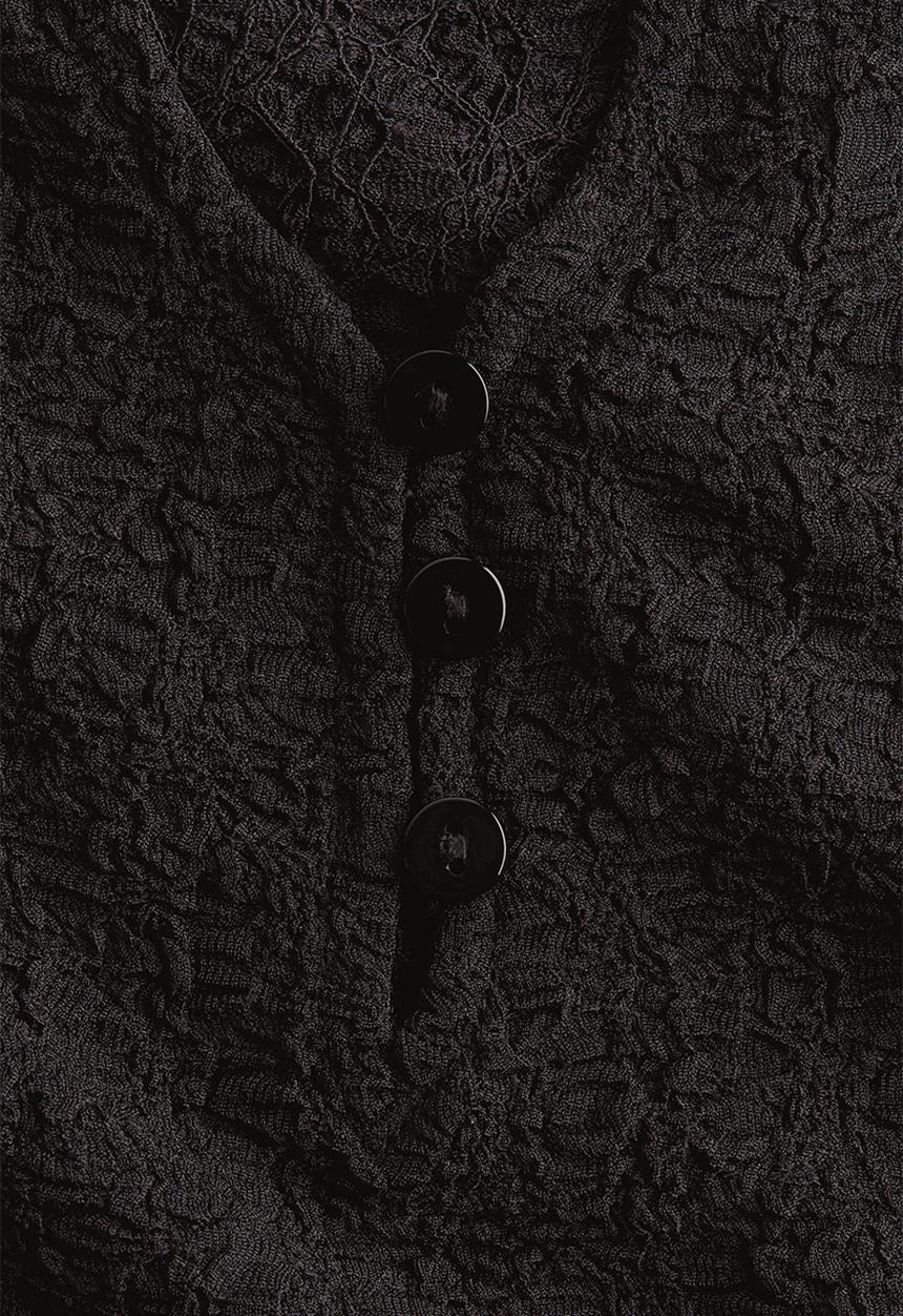 H&M - Crinkled polo shirt - black