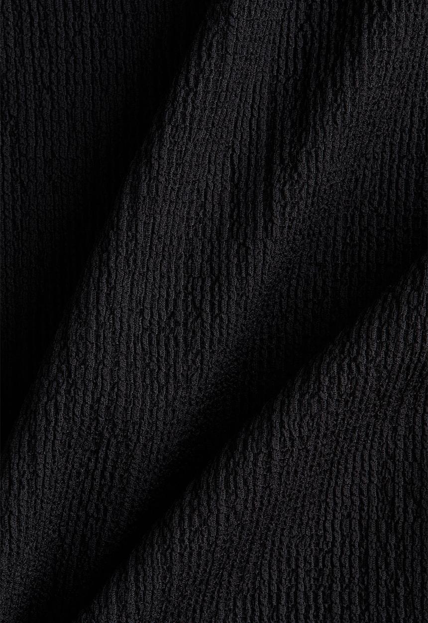 H&M - Crinkled tie-detail top - black