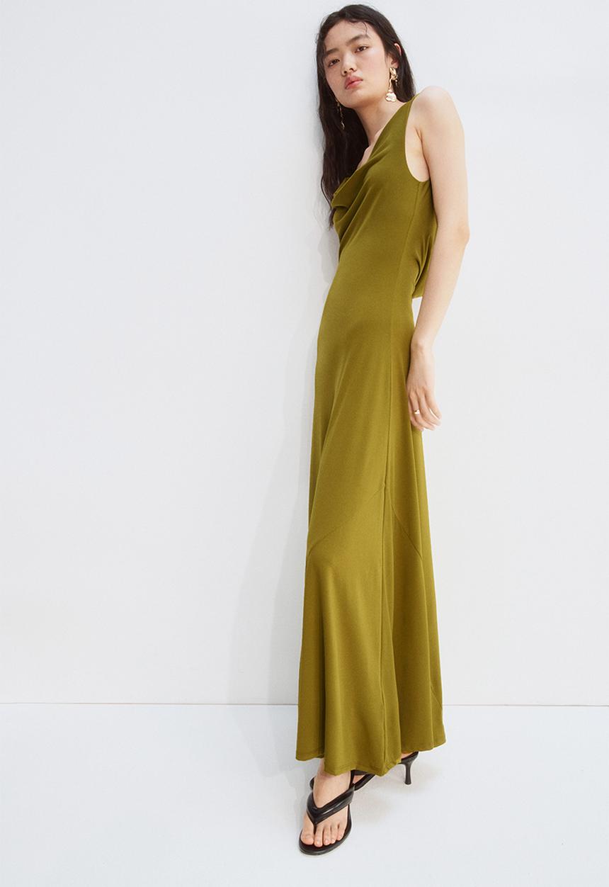 H&M - Draped jersey dress - olive green