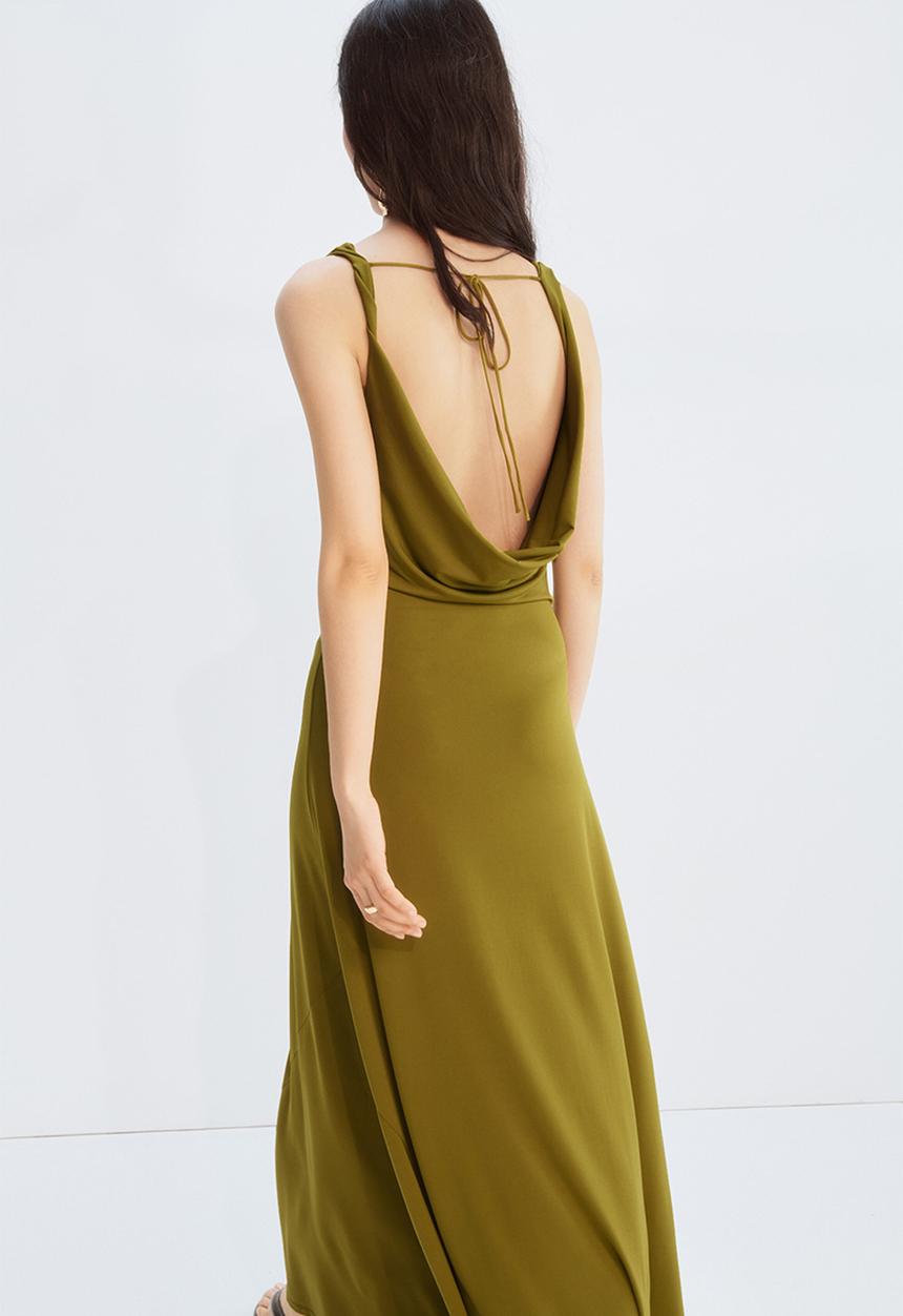 H&M - Draped jersey dress - olive green