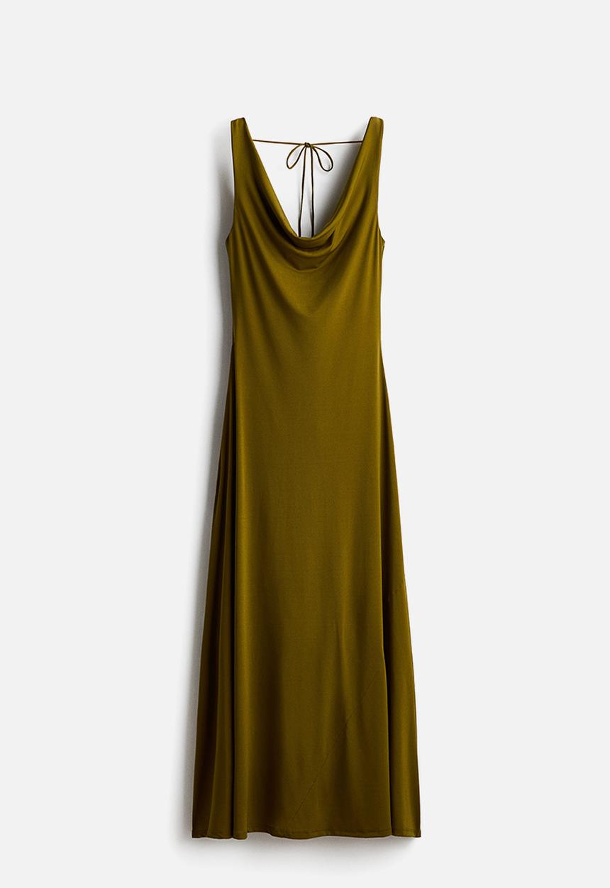 H&M - Draped jersey dress - olive green