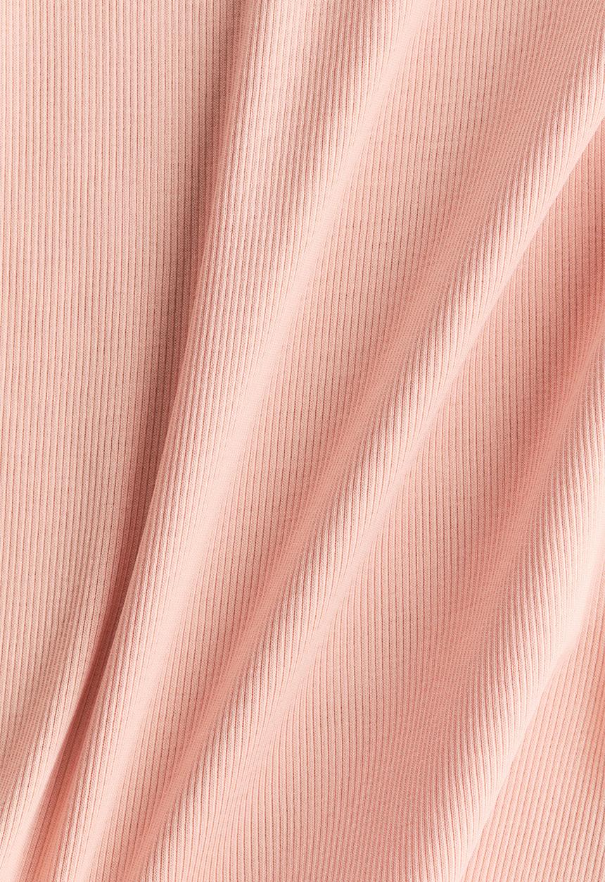 H&M - Ribbed cotton T-shirt - light pink