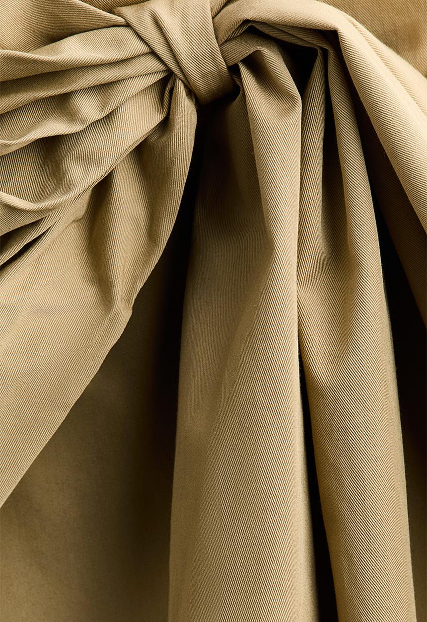 H&M - Tie-detail twill skirt - beige
