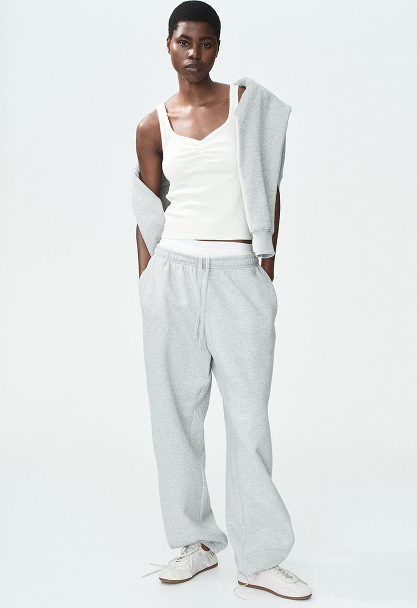 H&M - Ribbed cotton vest top - white