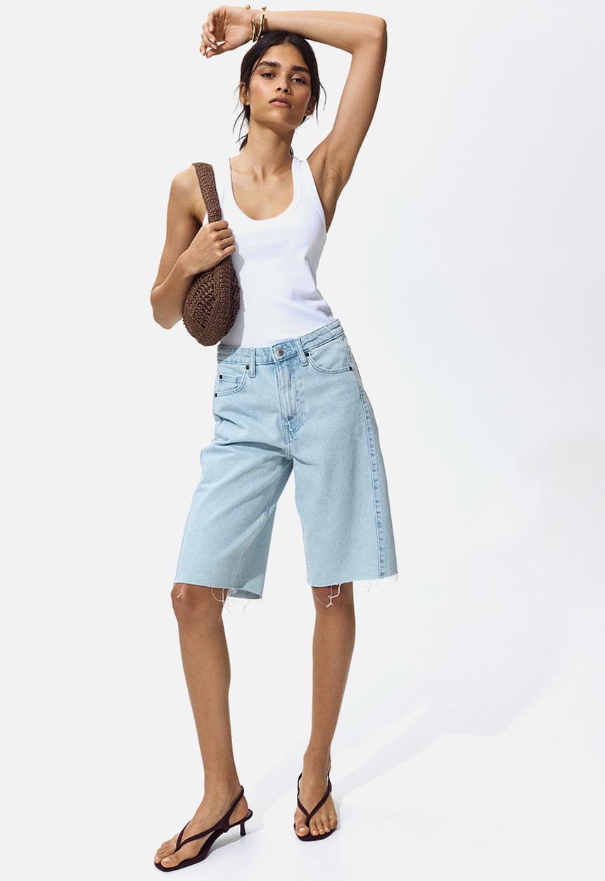 H&M - Denim bermuda shorts - light denim blue
