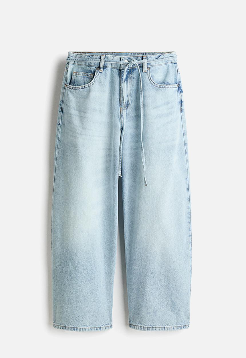 H&M - Wide regular waist ankle jeans - light denim blue