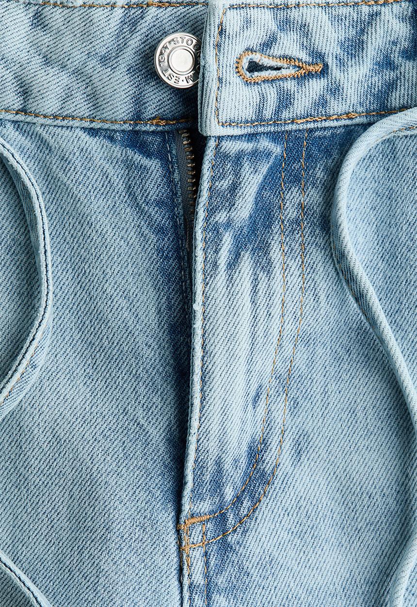 H&M - Wide regular waist ankle jeans - light denim blue