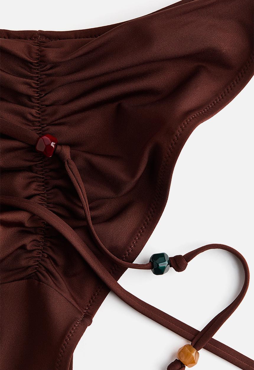 H&M - Cheeky tanga bikini bottoms  - dark brown