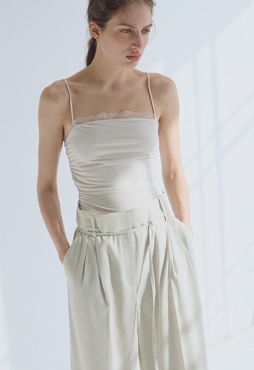 H&M - Lace-trimmed strappy top - white