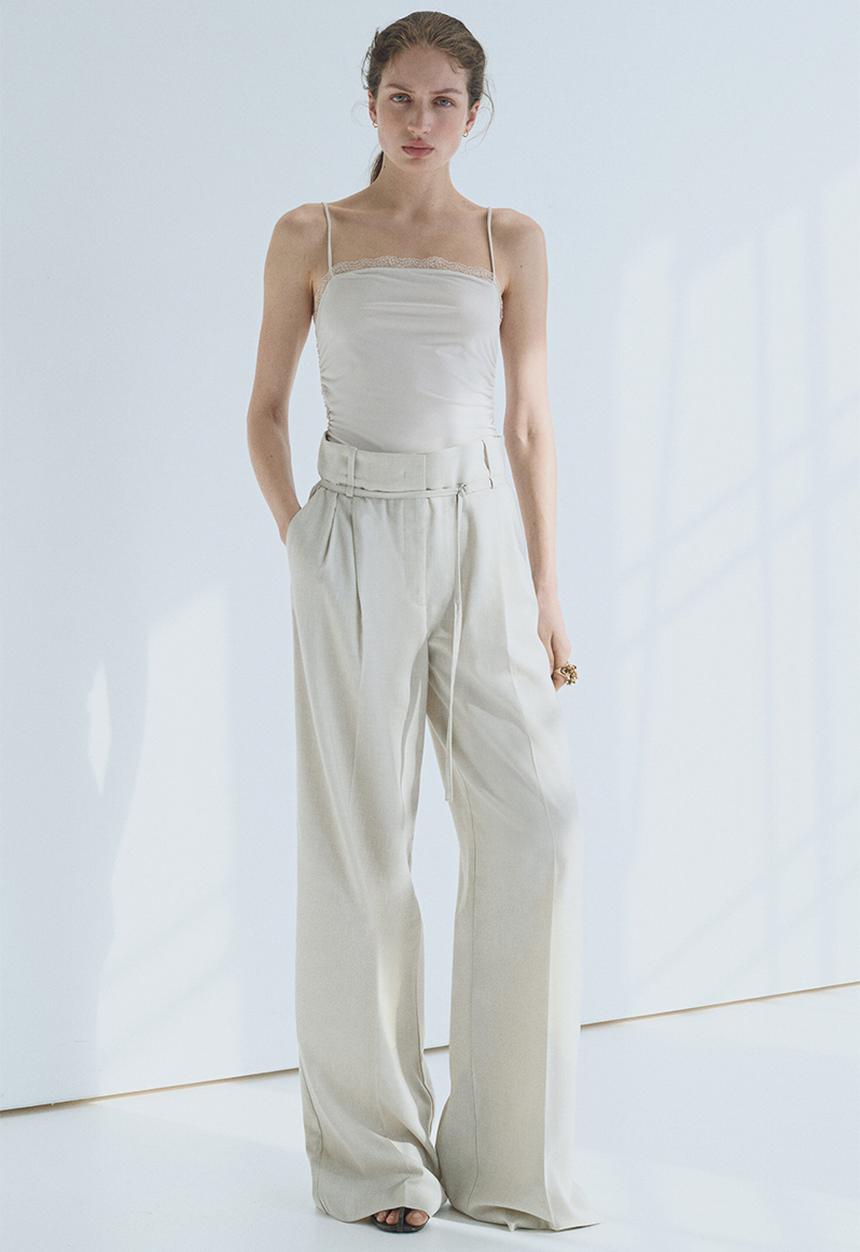 H&M - Lace-trimmed strappy top - white