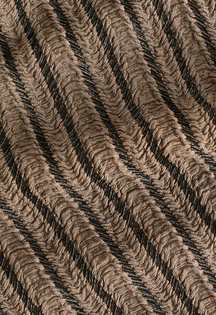 H&M - Wide crinkled trousers - dark mole/striped