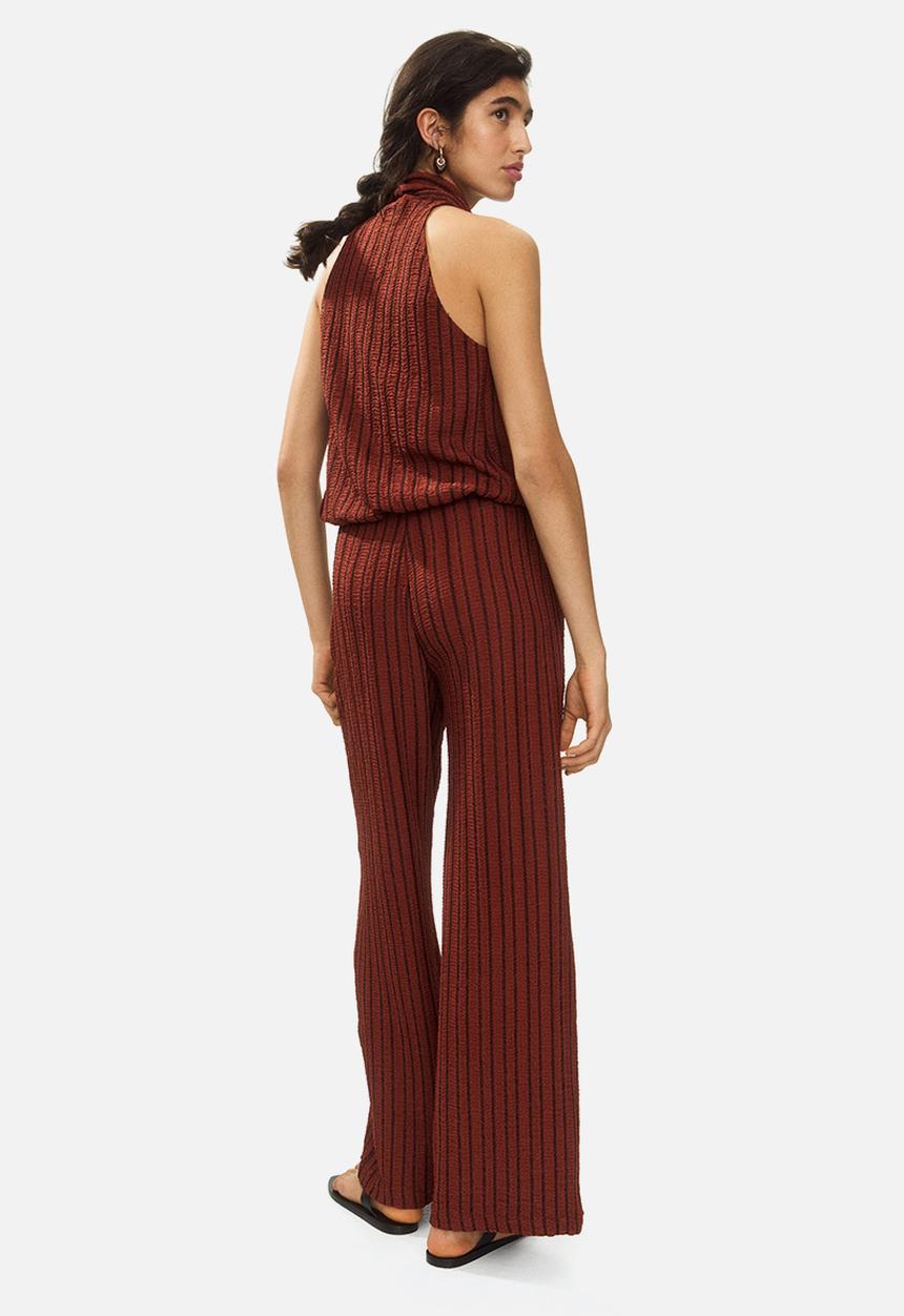 H&M - Wide crinkled trousers - dark orange
