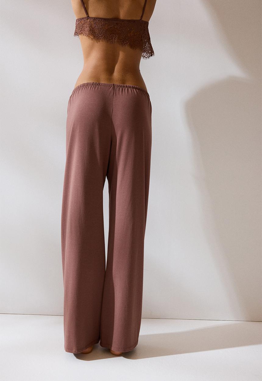 H&M - Viscose-blend pyjama bottoms - dark dusty pink