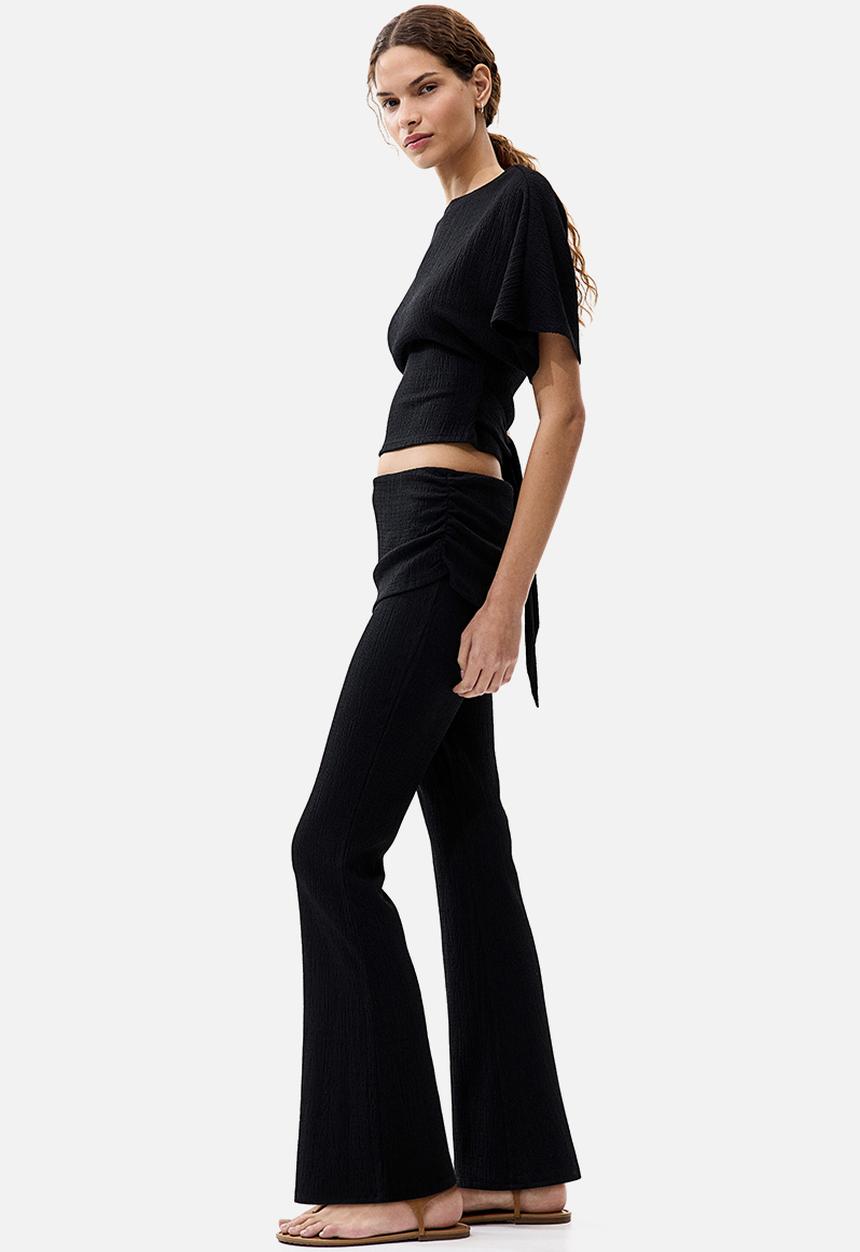 H&M - Crinkled layered trousers - black
