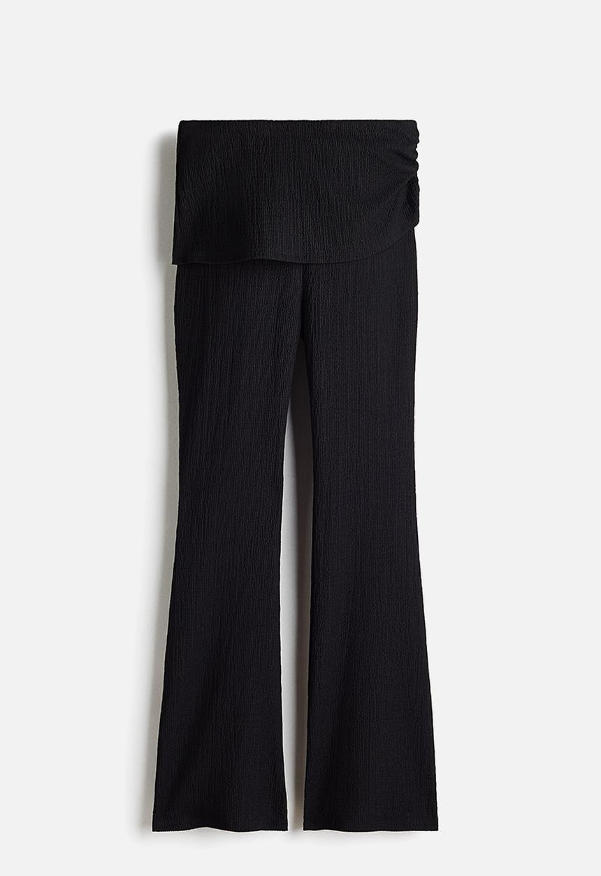 H&M - Crinkled layered trousers - black