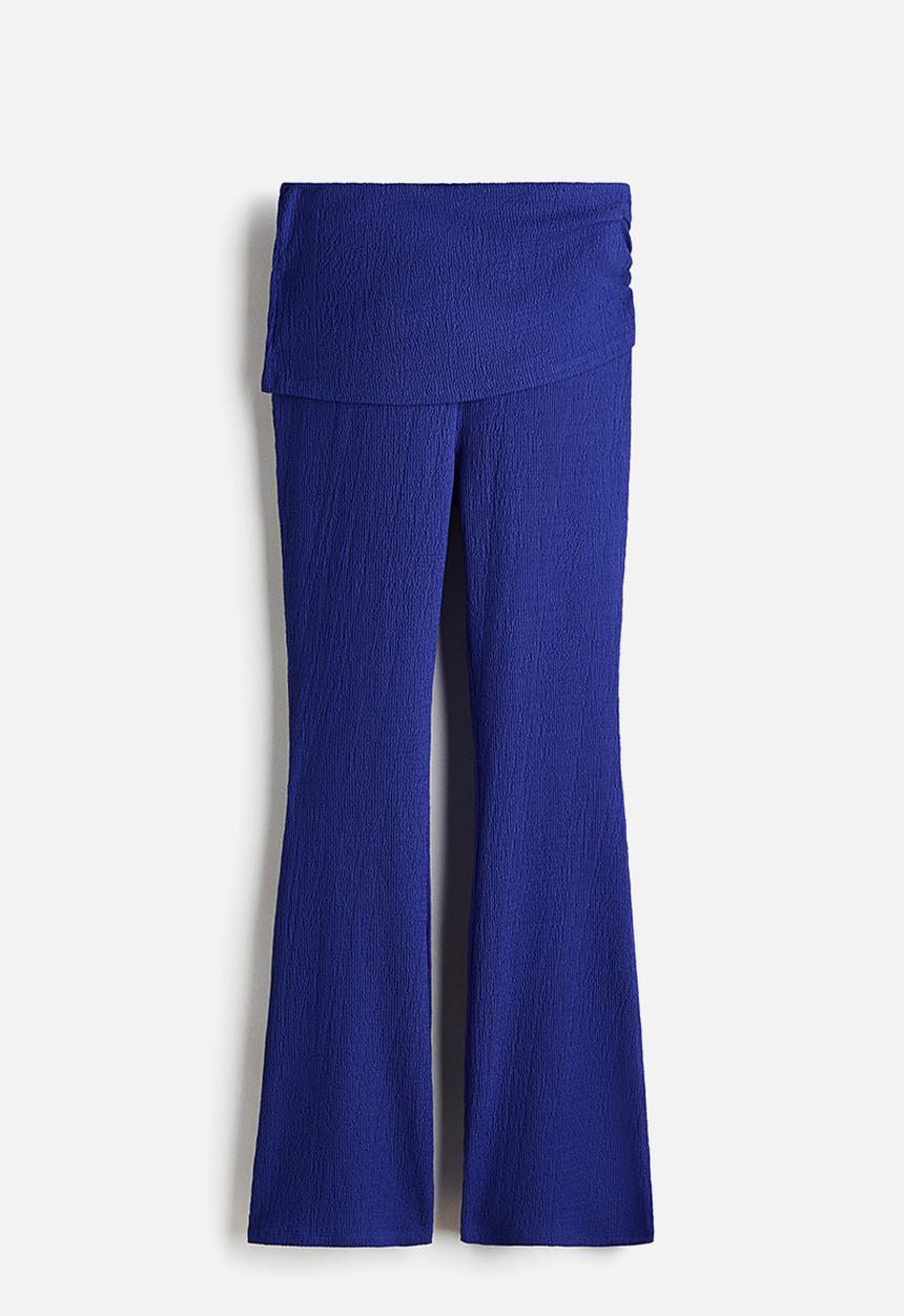 H&M - Crinkled layered trousers - bright blue