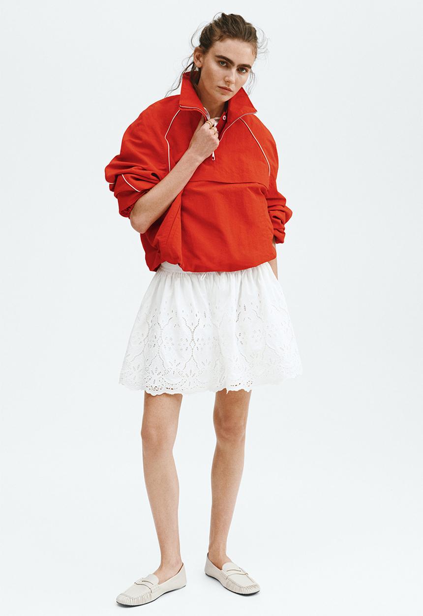 H&M - Broderie-anglaise drawstring skirt - white
