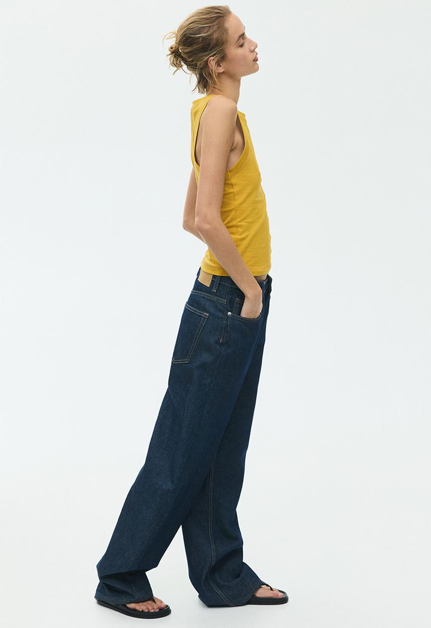 H&M - Flatlock-seam vest top - dark yellow