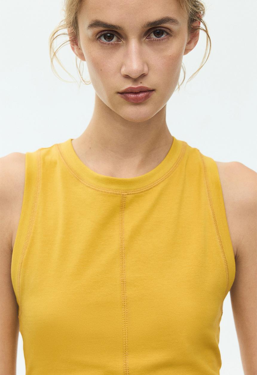 H&M - Flatlock-seam vest top - dark yellow