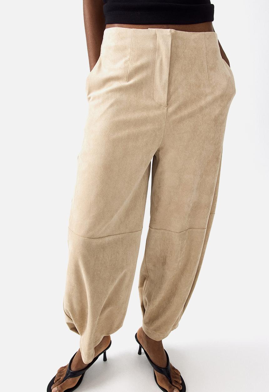 H&M - Barrel trousers - light beige