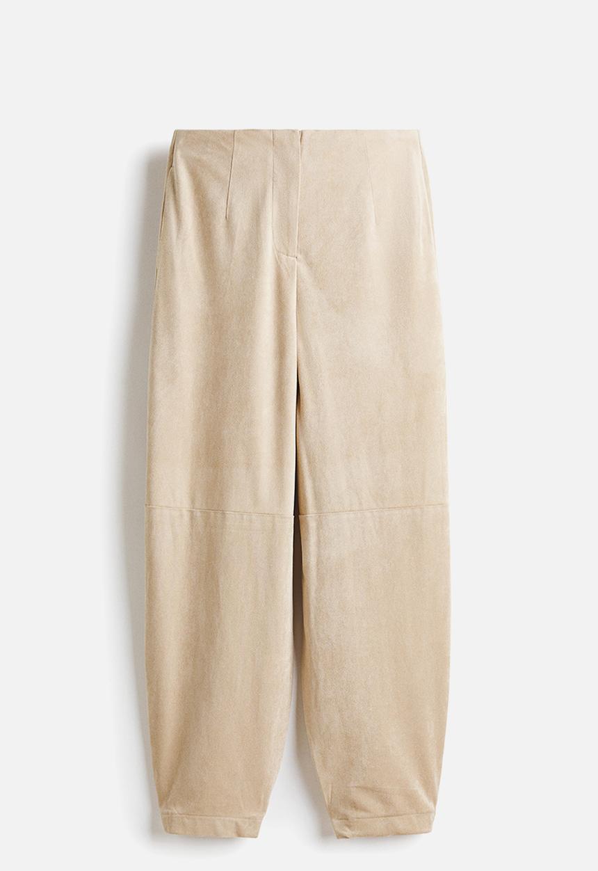 H&M - Barrel trousers - light beige