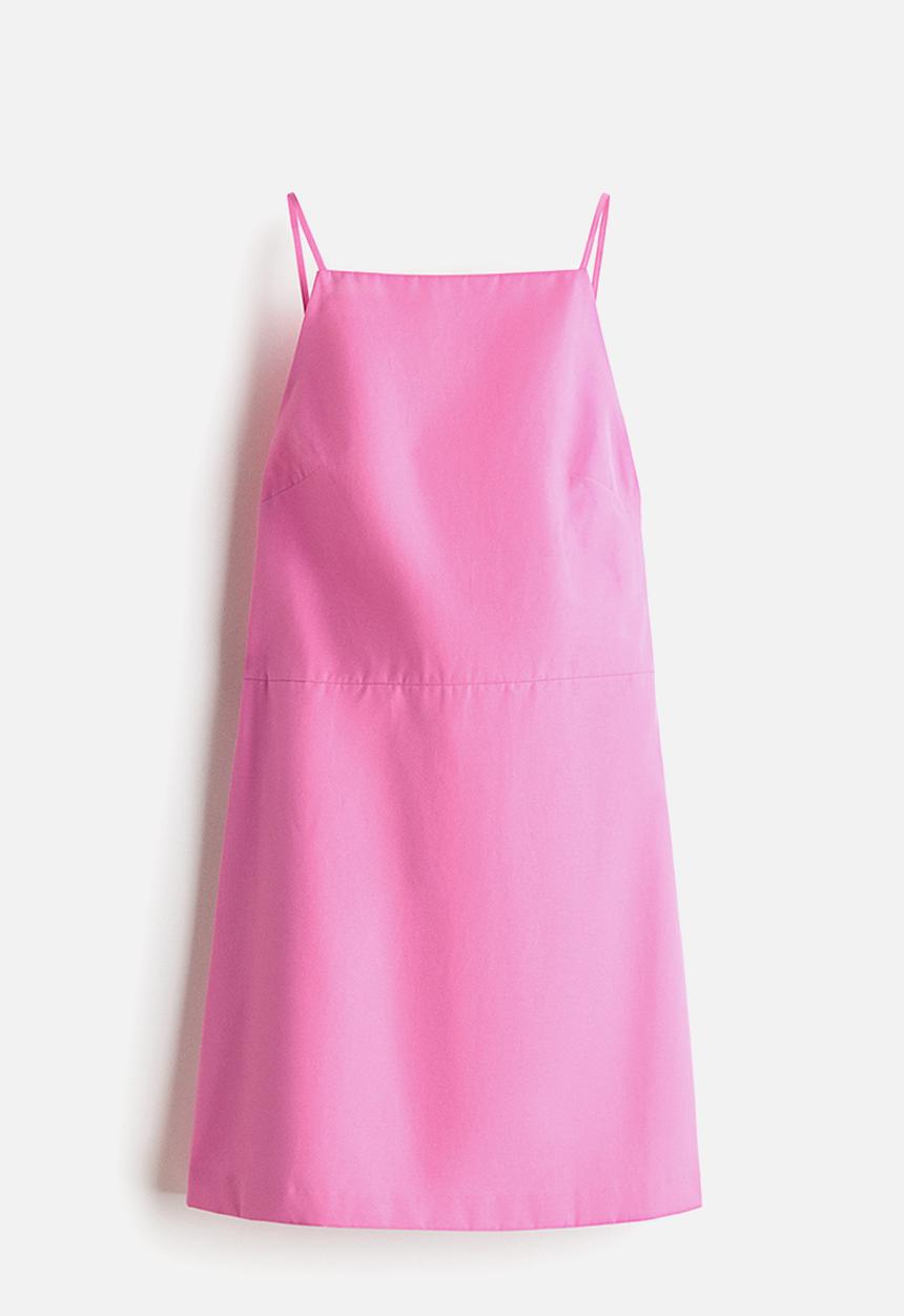 H&M - Bow-detail low-back dress - pink