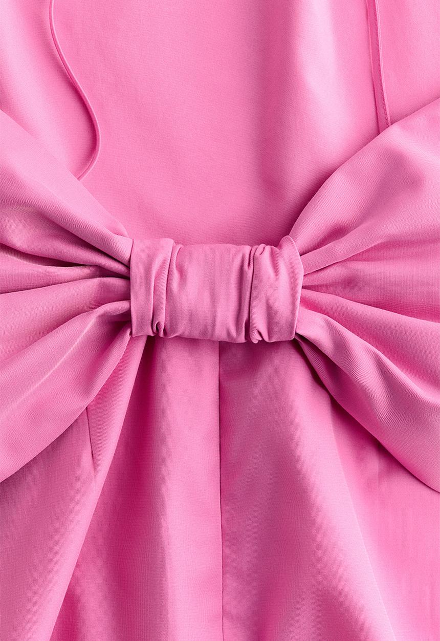 H&M - Bow-detail low-back dress - pink