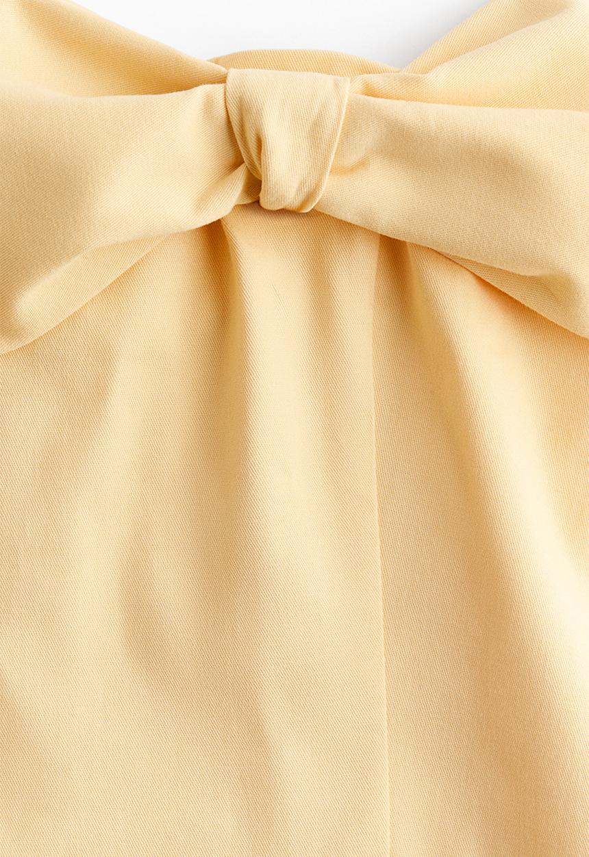H&M - Bow-detail bandeau dress - light yellow