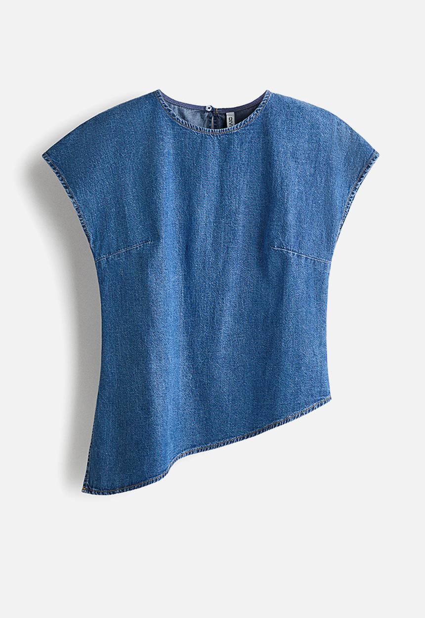 H&M - Asymmetric denim top - denim blue