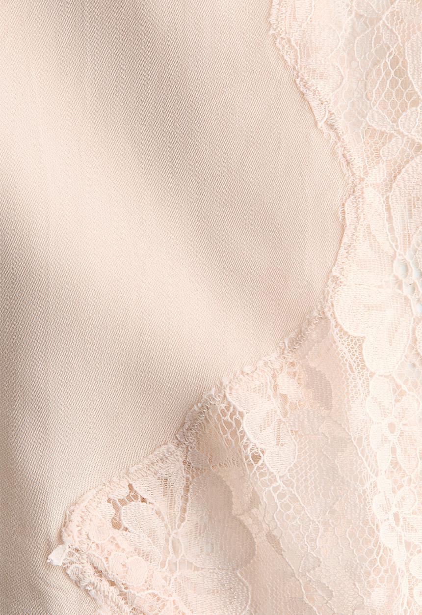 H&M - Lace-trimmed viscose skirt - light powder pink