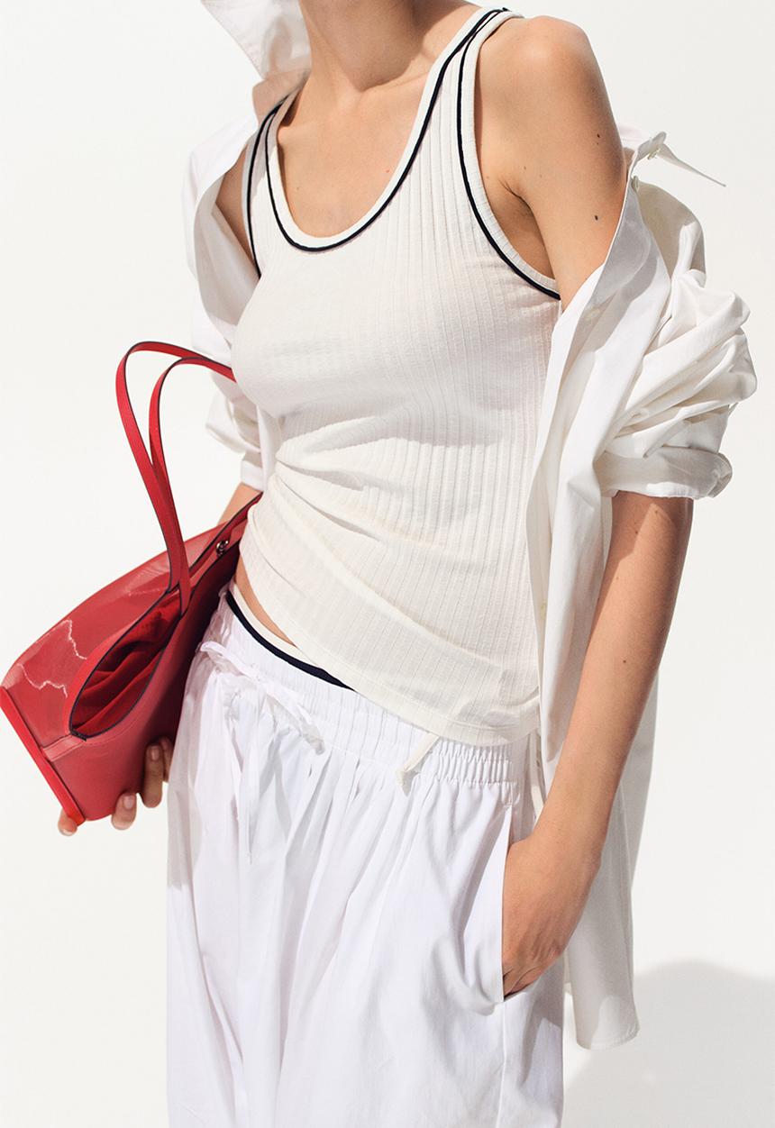 H&M - Rib-knit vest top - white