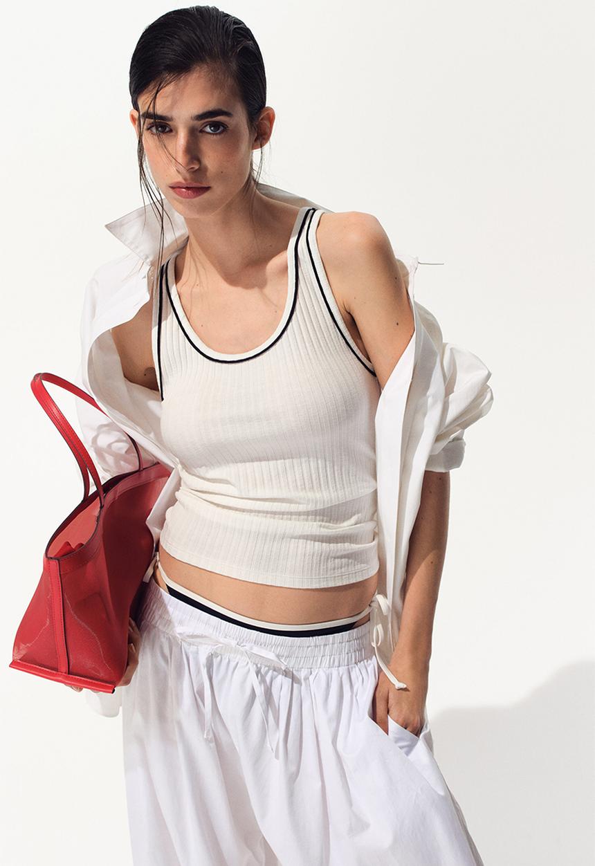 H&M - Rib-knit vest top - white