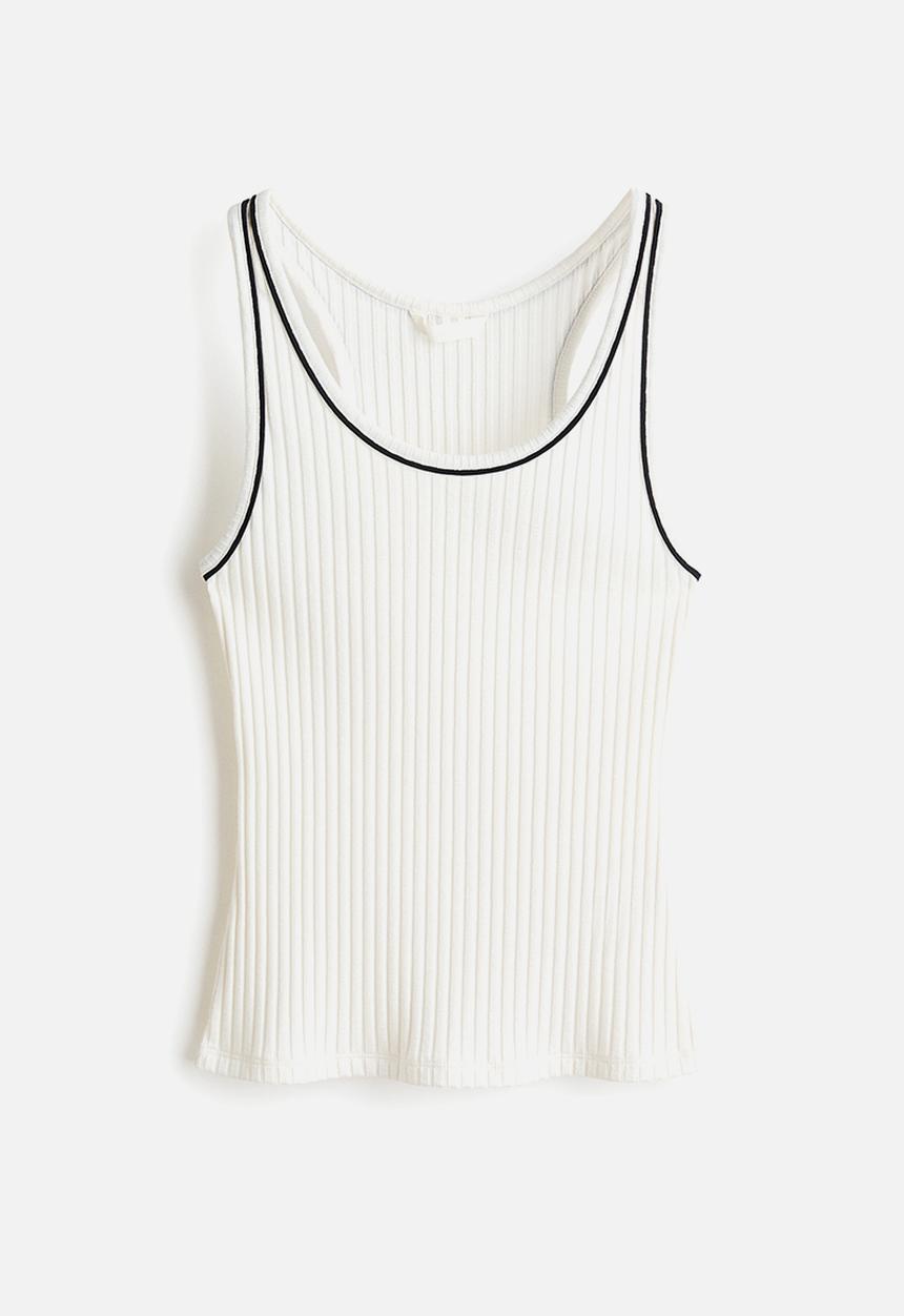 H&M - Rib-knit vest top - white