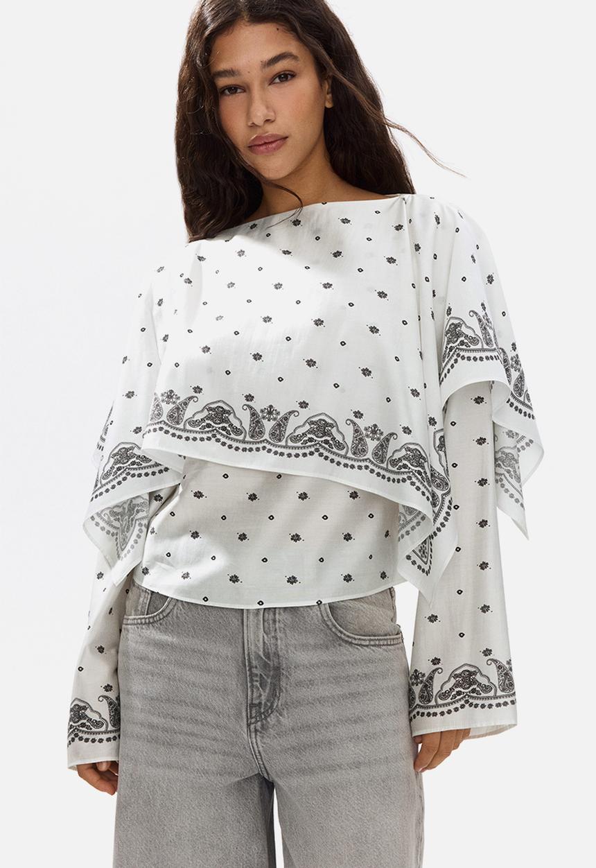 H&M - Layered blouse - white/paisley-patterned