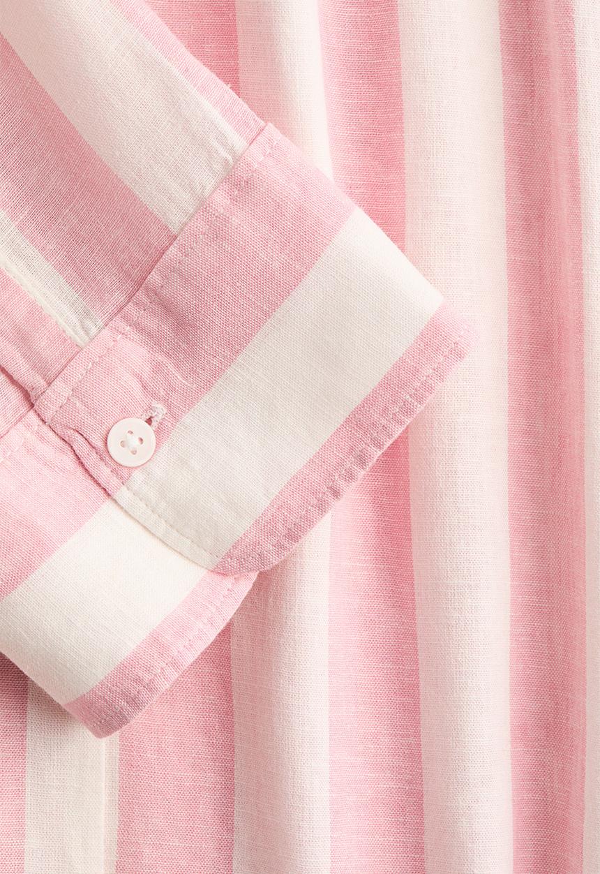 H&M - Linen-blend shirt - light pink/striped