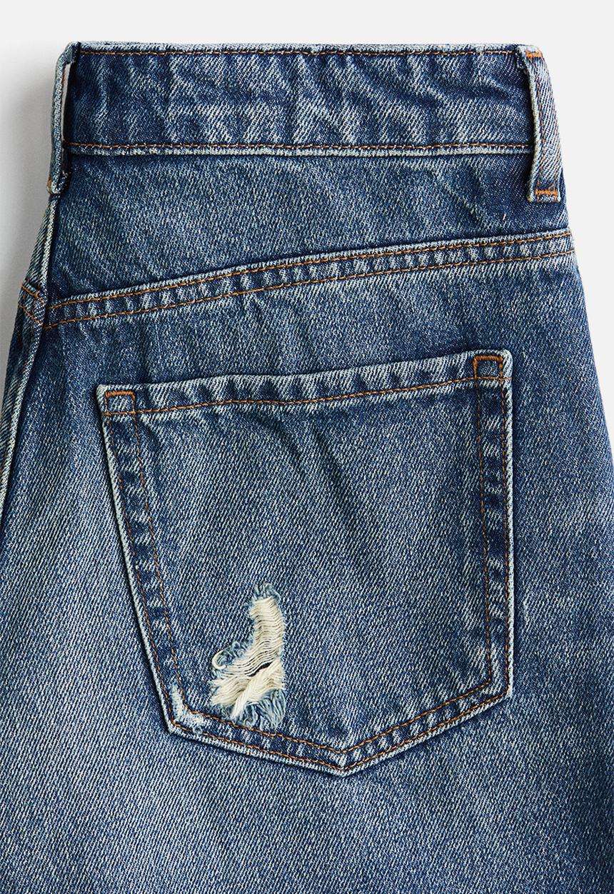 H&M - Raw-edge denim shorts - denim blue