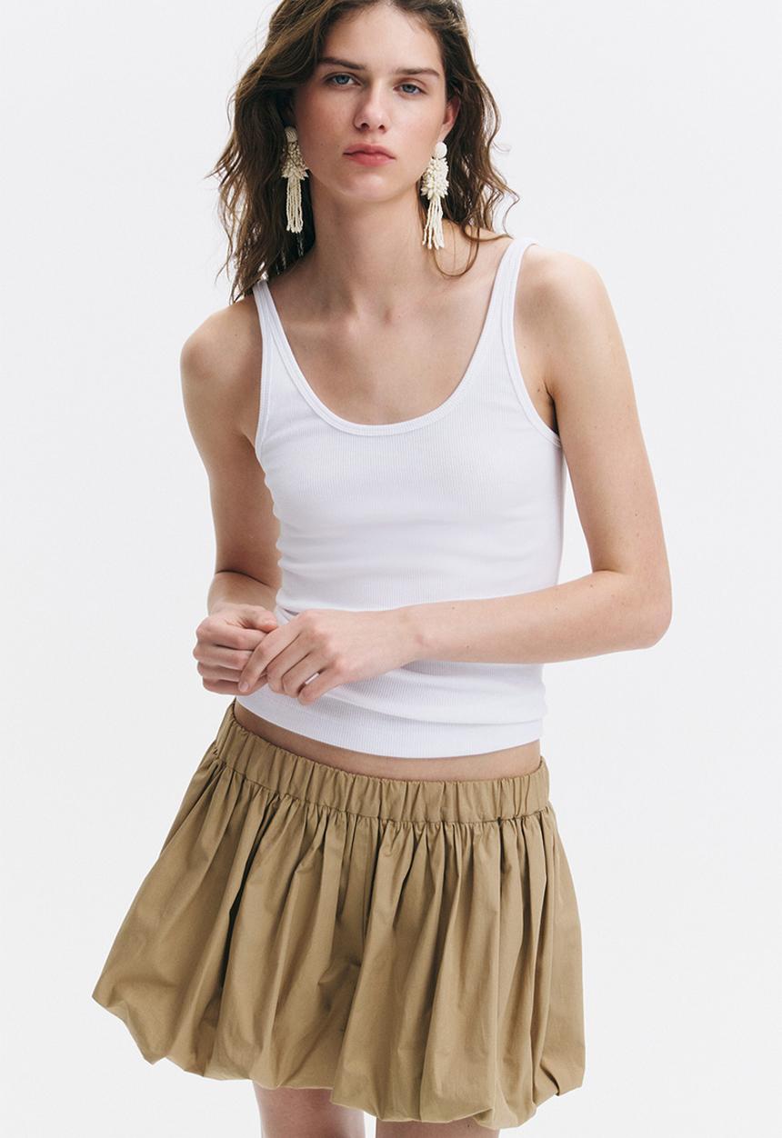 H&M - Bubble-hem cotton shorts - beige