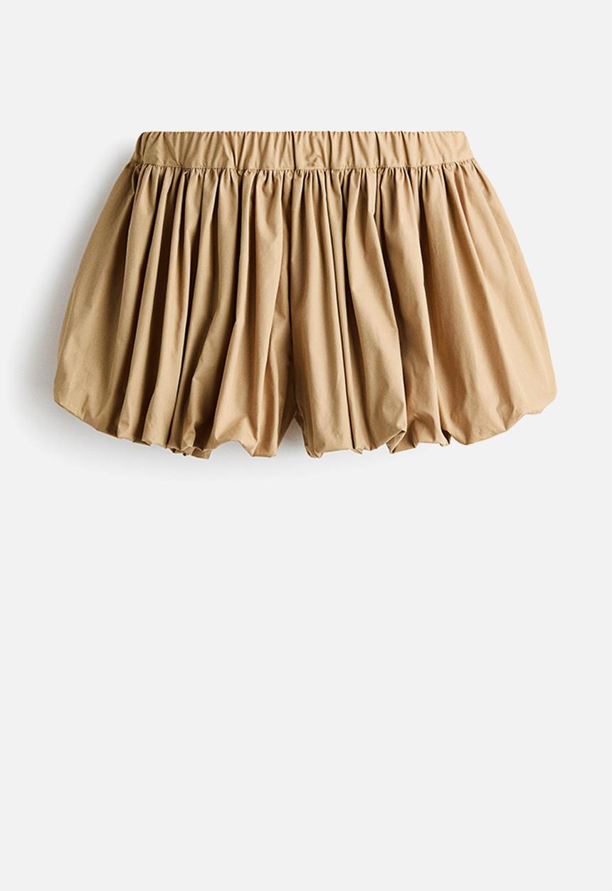 H&M - Bubble-hem cotton shorts - beige