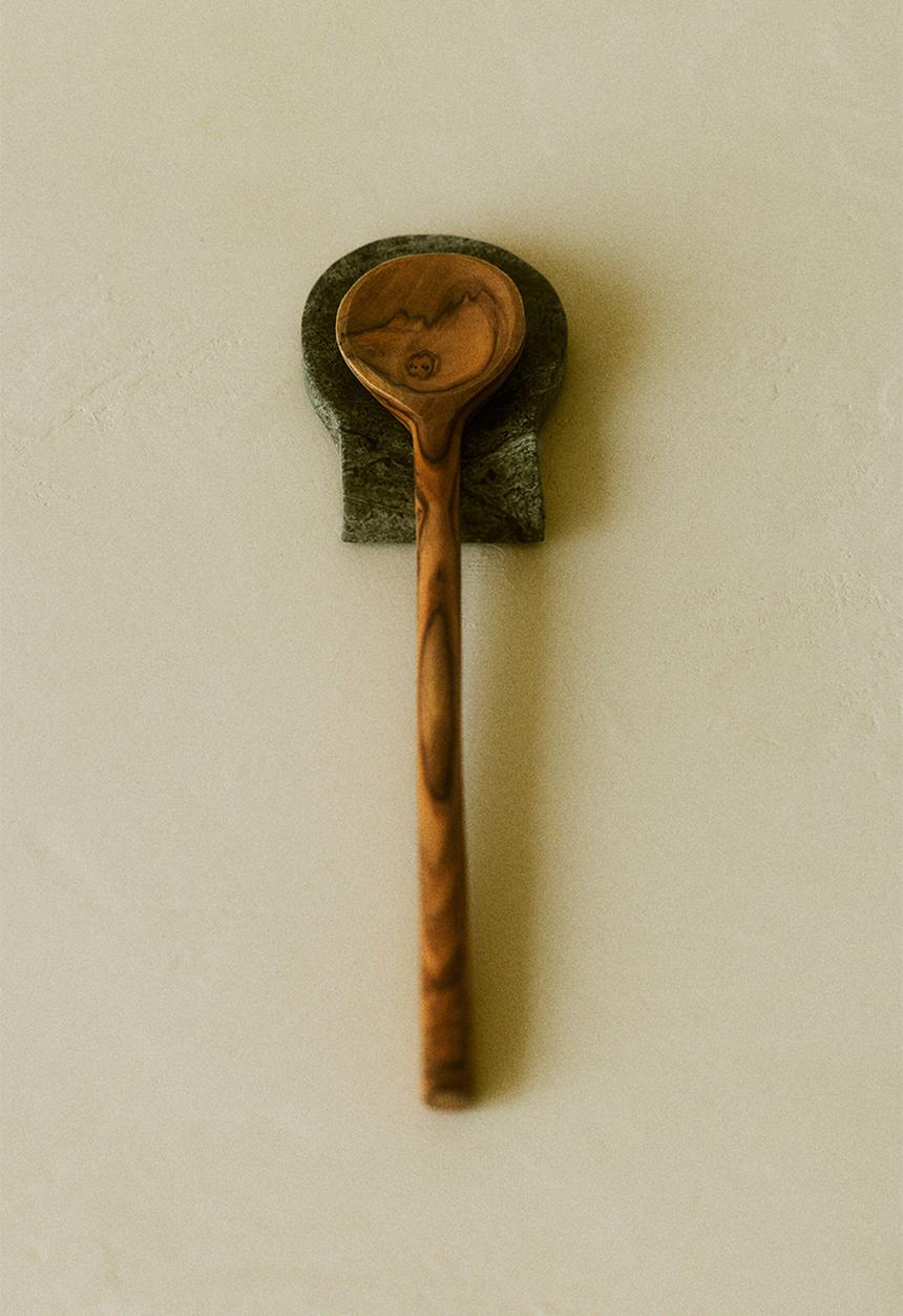 H&M - Marble spoon rest - green/marbled