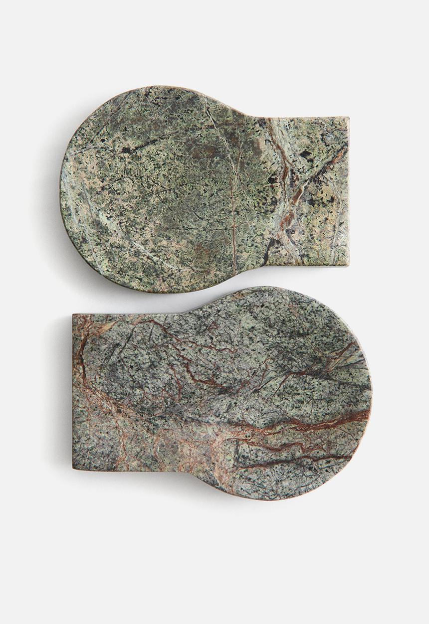 H&M - Marble spoon rest - green/marbled