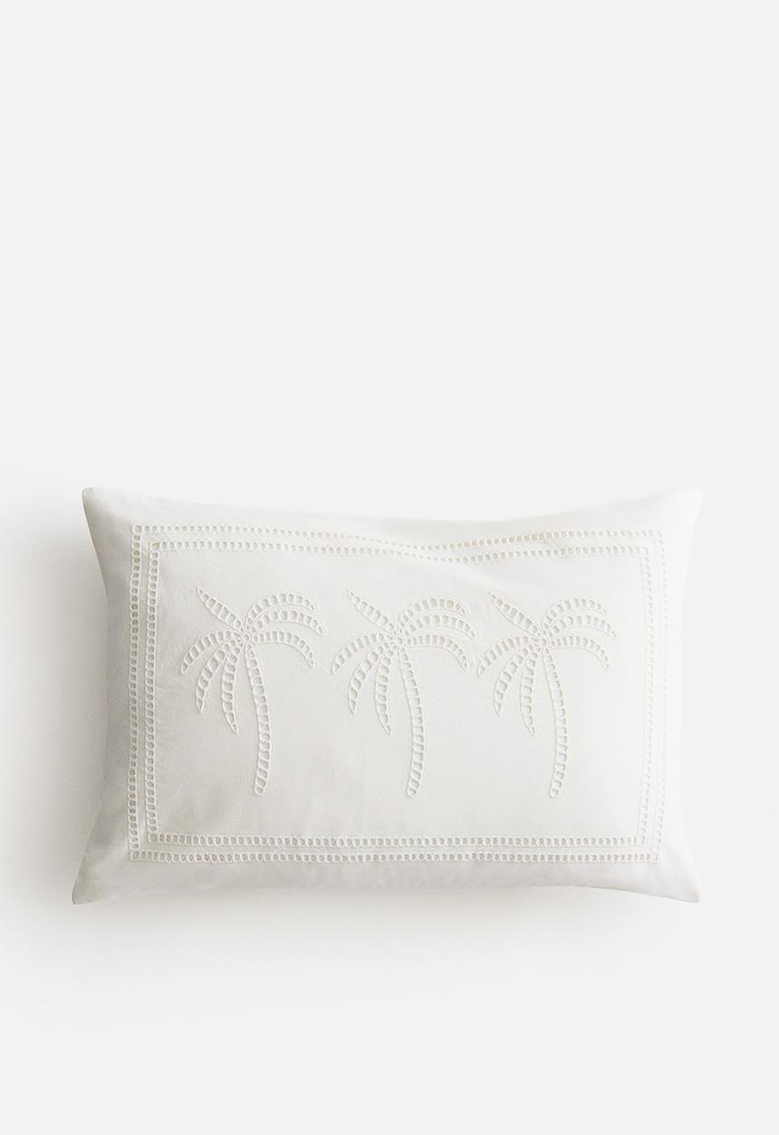 H&M - Broderie anglaise cushion cover - white