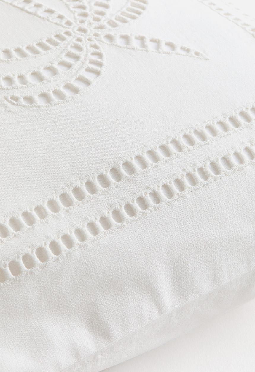 H&M - Broderie anglaise cushion cover - white