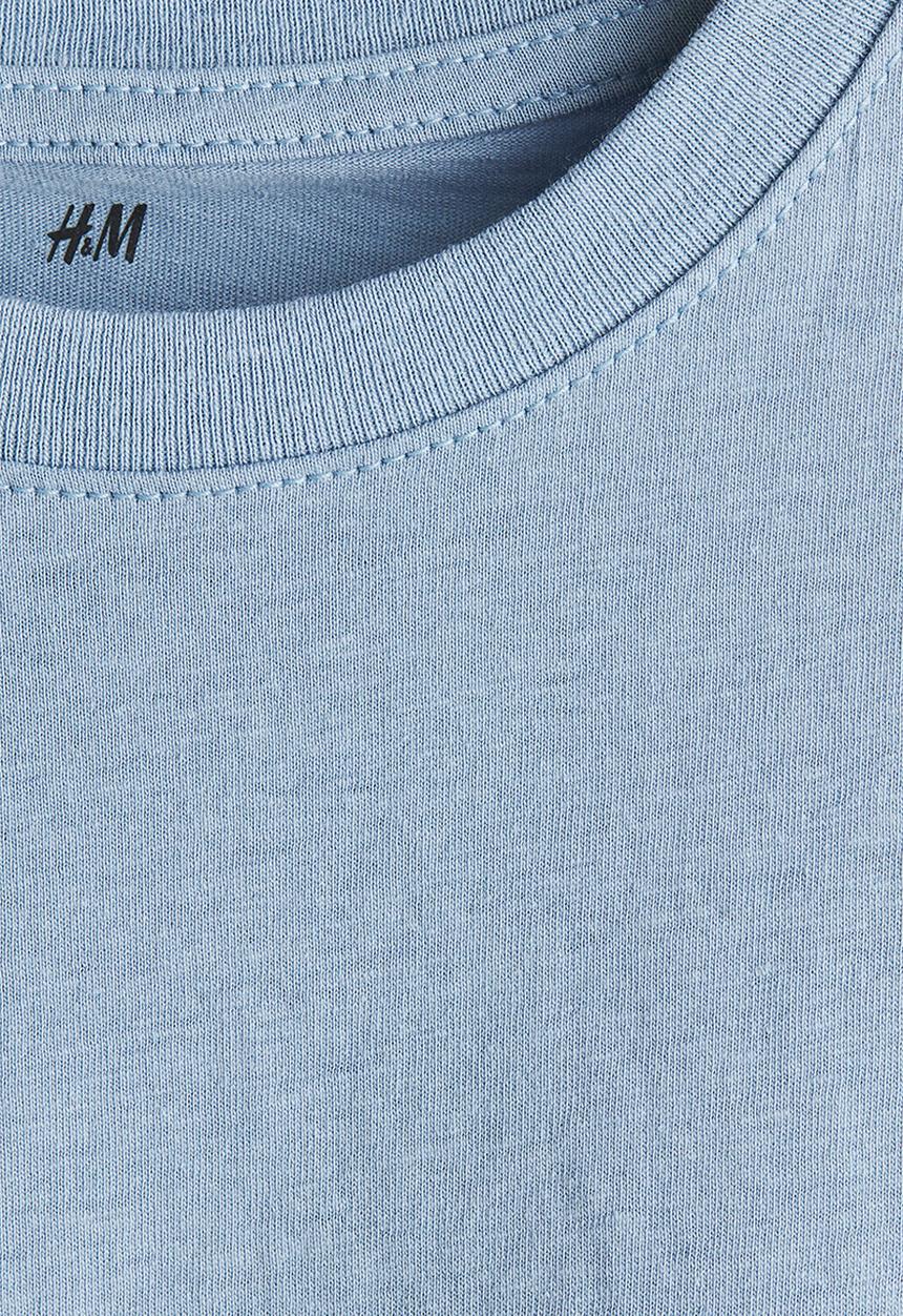H&M - Cotton t-shirt - light dusty blue