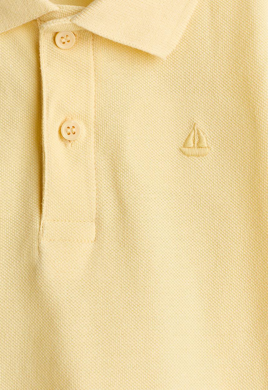 H&M - Embroidered-motif piqué polo shirt - yellow