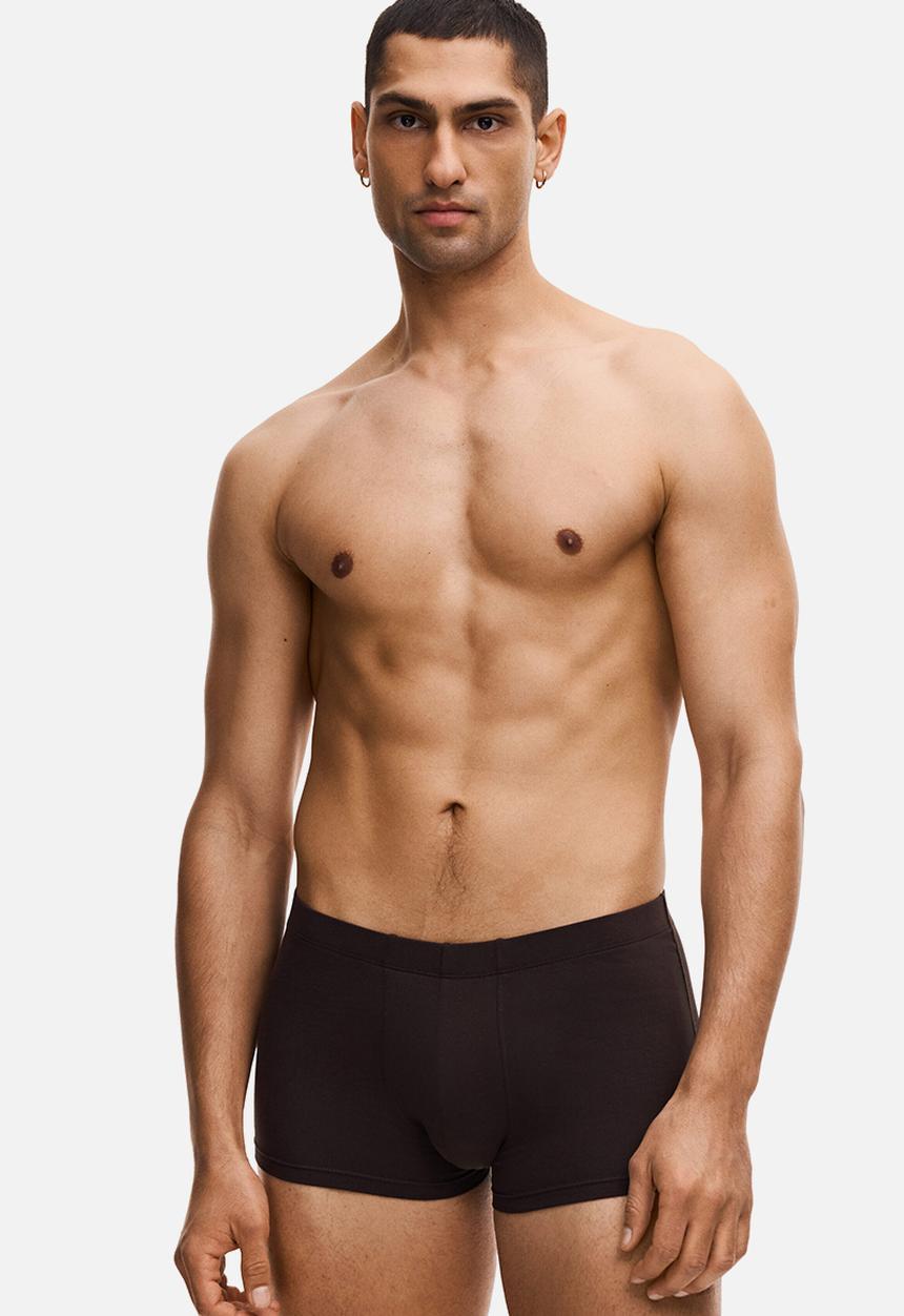 H&M - 3-pack short cotton trunks - beige/brown