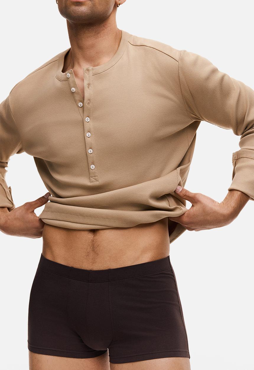 H&M - 3-pack short cotton trunks - beige/brown