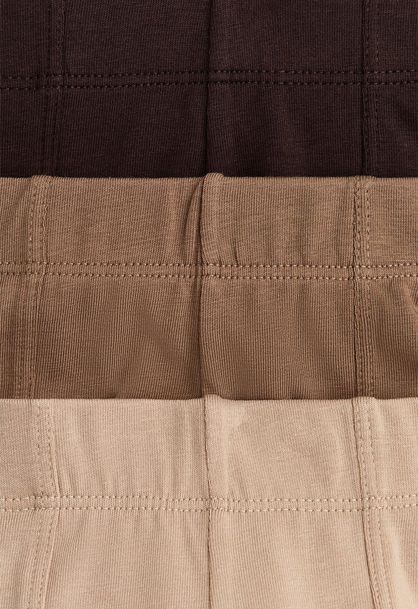 H&M - 3-pack short cotton trunks - beige/brown