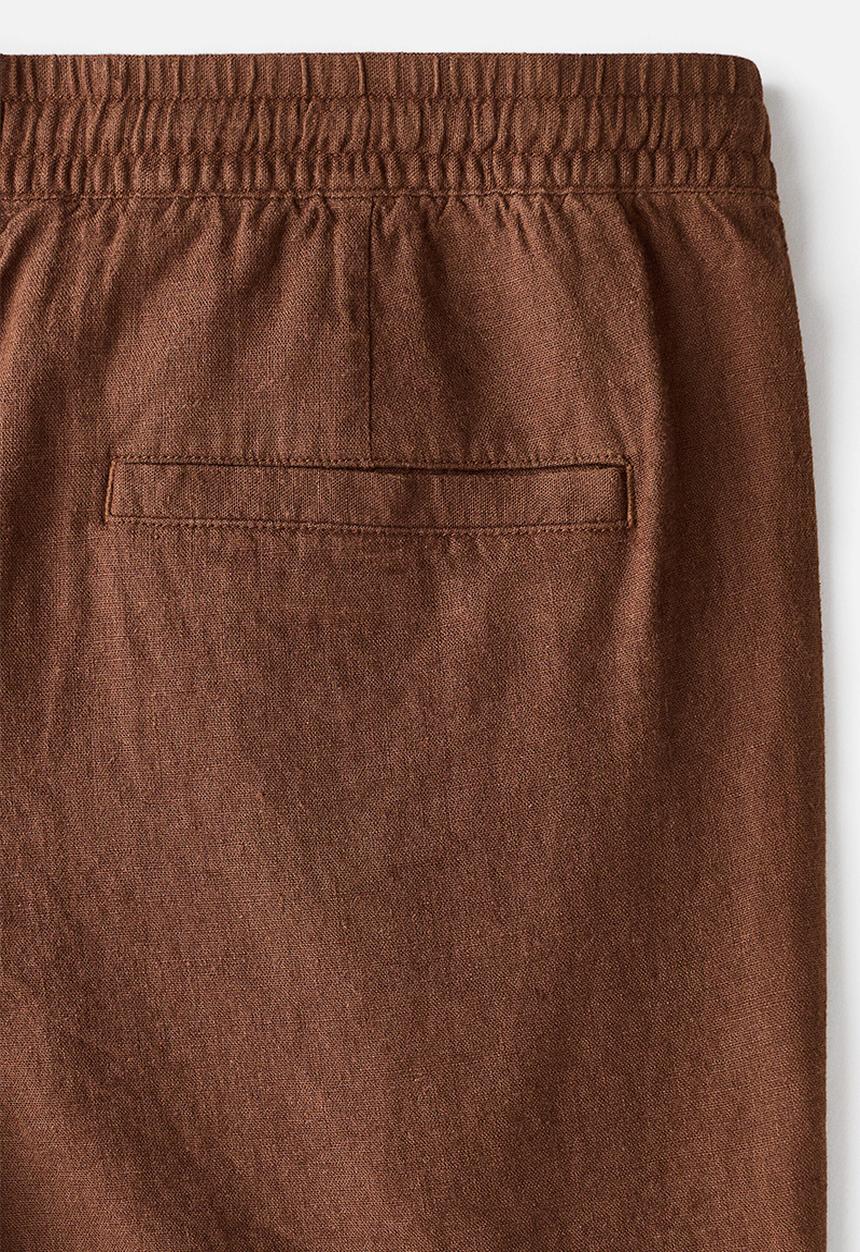 H&M - Relaxed fit linen-blend shorts - brown